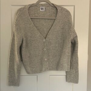 Princess Polly Ribbed Gray Sweater Cardigan